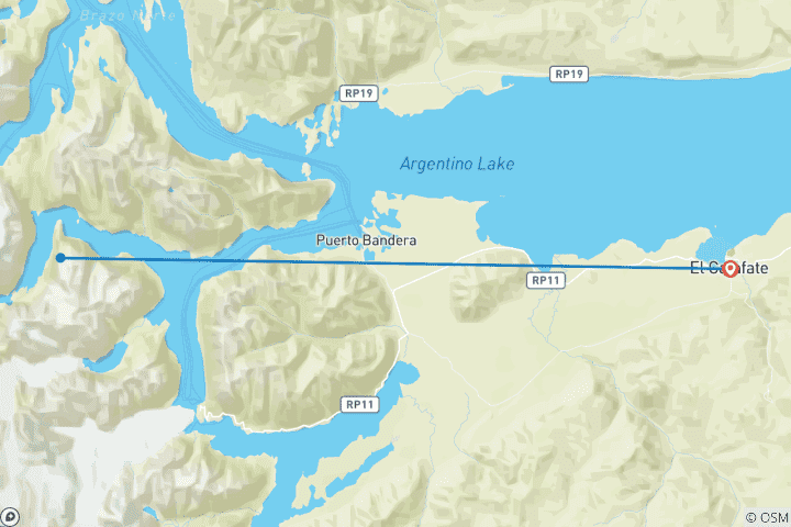 Karte von 5-tägige El Calafate-Abenteuertour