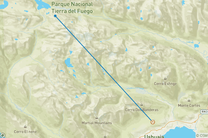 Carte du circuit Circuit d'aventure de 5 jours à Ushuaia