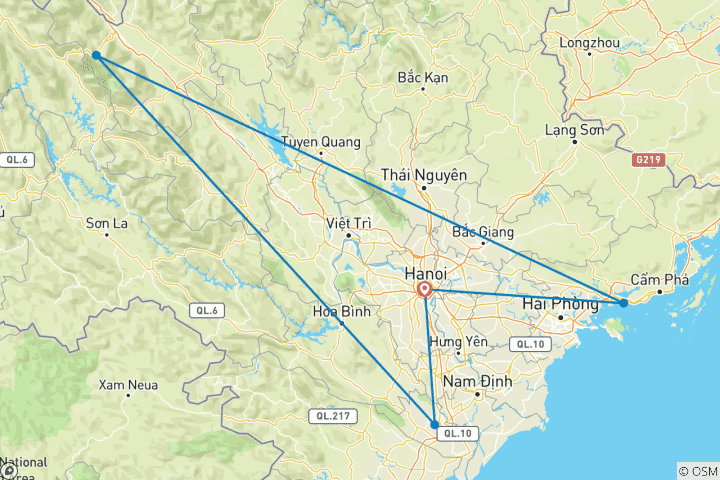 Kaart van Pakketreis in Noord-Vietnam - Hanoi, Sapa & Halong Bay