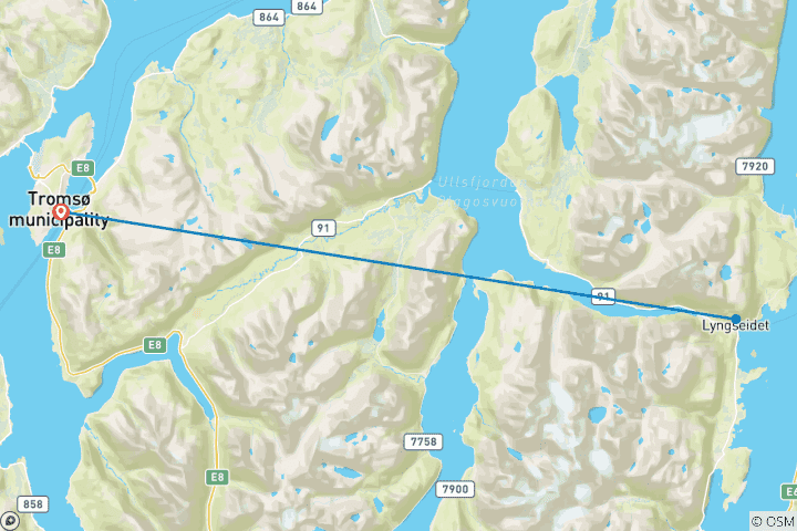 Carte du circuit Sous les aurores boréales : Rêves d'Arctique Norvège