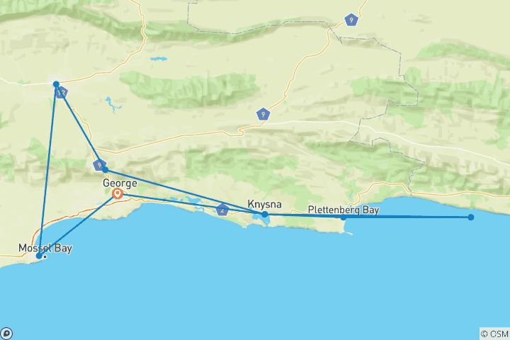 Map of Explore the Garden Route - 4 Days