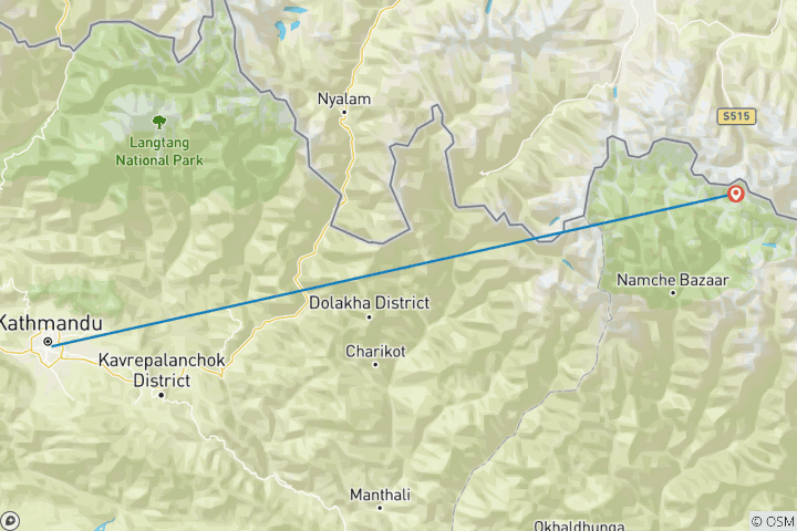 Map of Everest Adventure Helicopter Tour - 4 Hours Flight ex Kathmandu