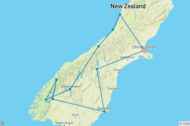 Map of Southern Spectacular (10 Days)