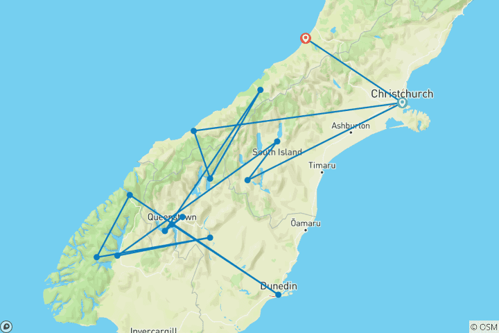 Carte du circuit Pleins feux sur le sud (2026/2027)