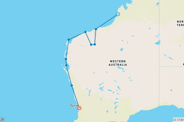 Mapa de El indómito Pilbara y la Costa Oeste