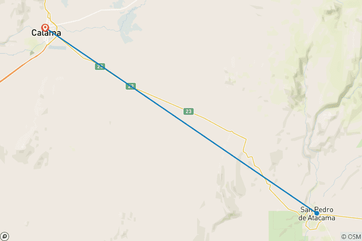 Map of 4-Days Discovery @ Atacama Desert