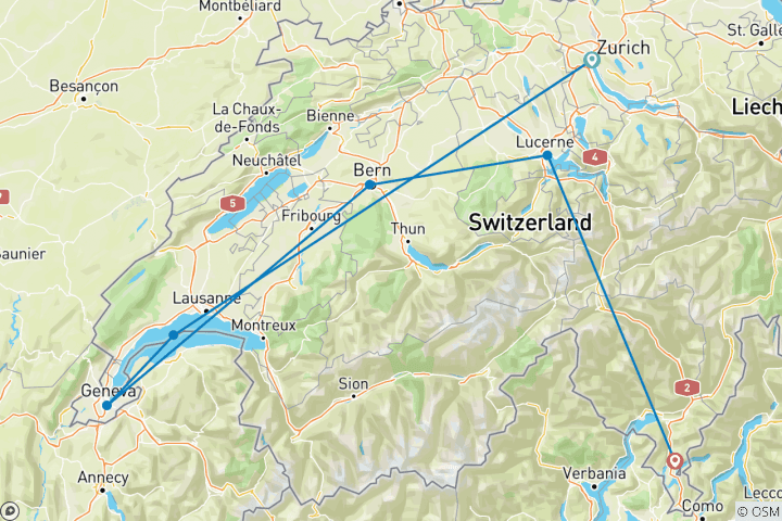 Map of Swiss Escape (including Geneva)