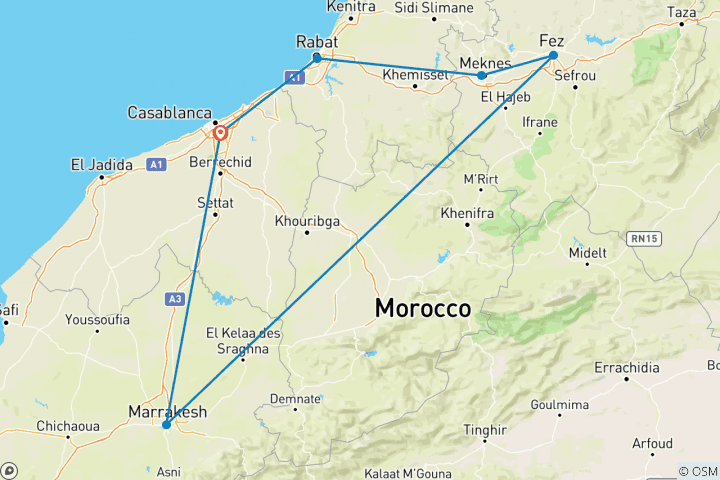 Carte du circuit L'évasion marocaine