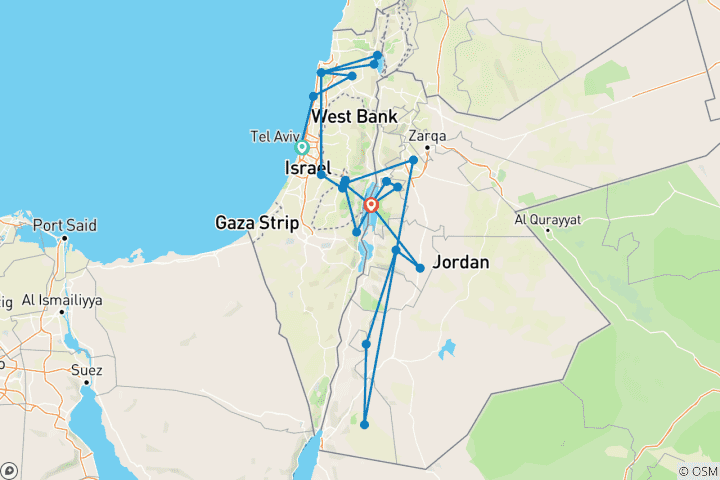 Map of Israel & Jordan Escape