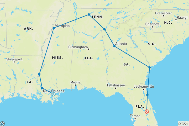 Map of Southern Charms & Florida