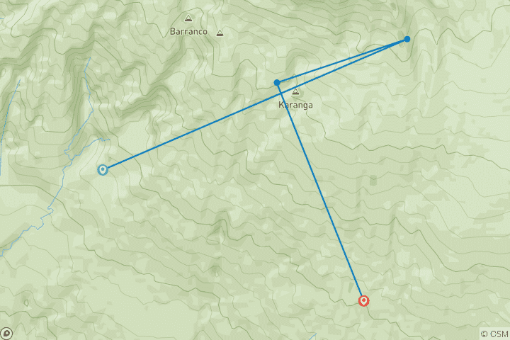 Map of Mt. Kilimanjaro: Umbwe Ridge Challenge