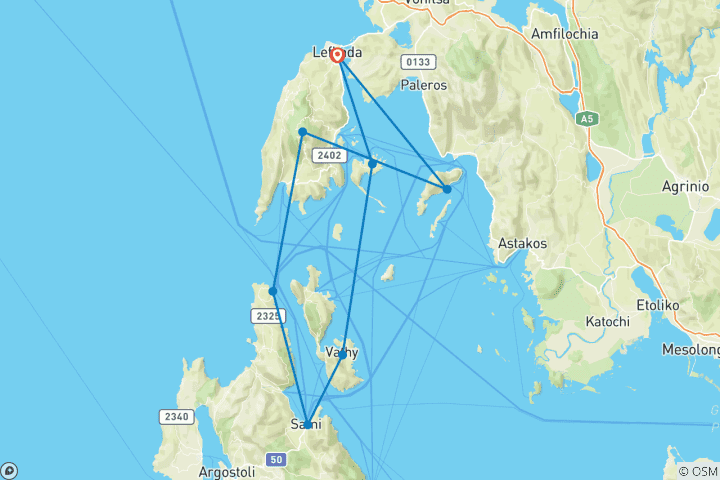 Map of Med Sailing in Greece - Ionian Sea