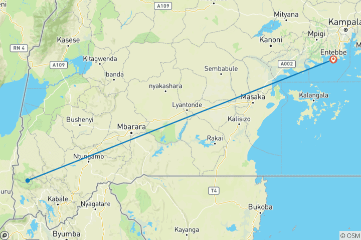 Map of 3 Days Gorilla Trekking- Bwindi Impenetrable Forest