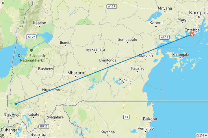 Map of 3 Day Gorilla Trekking Fly In Safari at Bwindi National Park