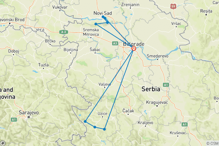 Map of Discover Serbia