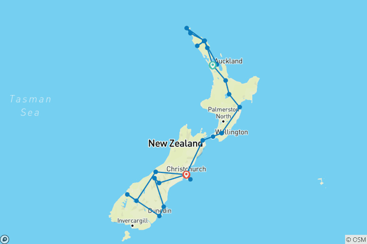 Carte du circuit Ultimate Nouvelle-Zélande 2025-2026|2026-2027