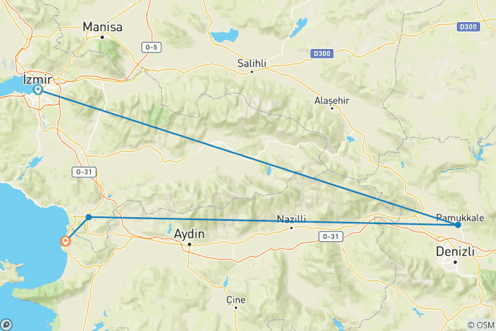 Mapa de 4 Días - Mini Paquete Kusadasi
