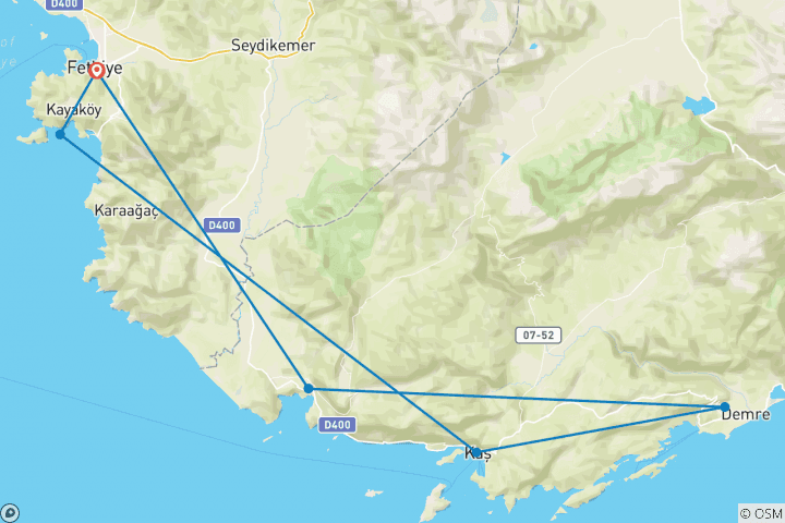 Map of Sail Fethiye – Kekova – Fethiye