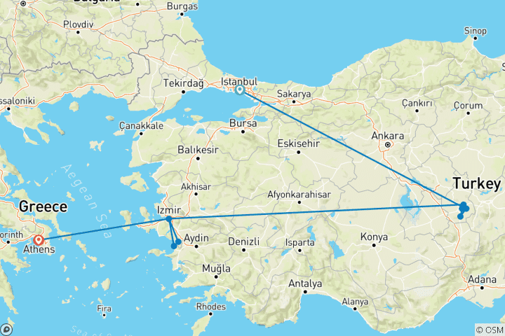 Carte du circuit Saveurs de Turquie et de Grèce - II-