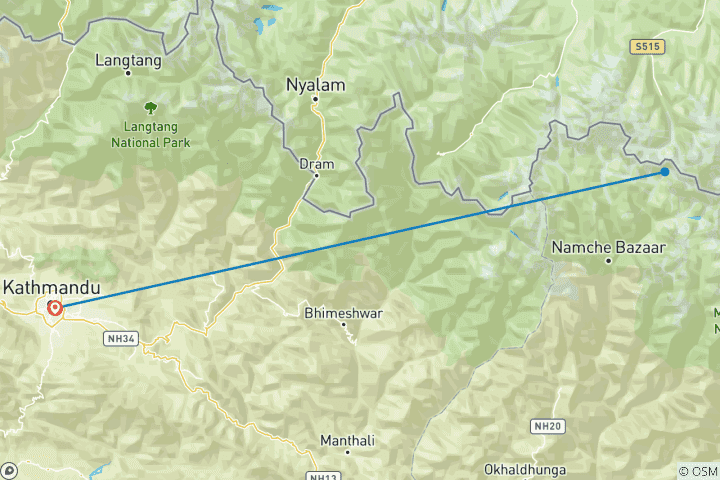 Carte du circuit Depuis Katmandou : 1 heure de vol au-dessus de l'Everest