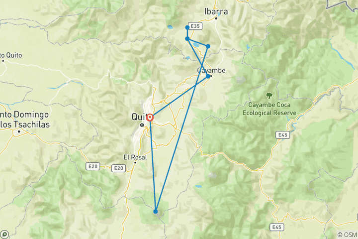 Carte du circuit Circuit de 8 jours dans des haciendas de luxe en Équateur