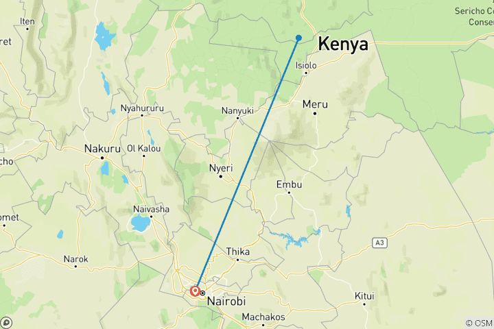 Karte von 3 Tage Samburu Budget-Safari