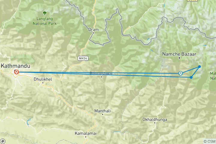 Map of Mera Peak Climbing