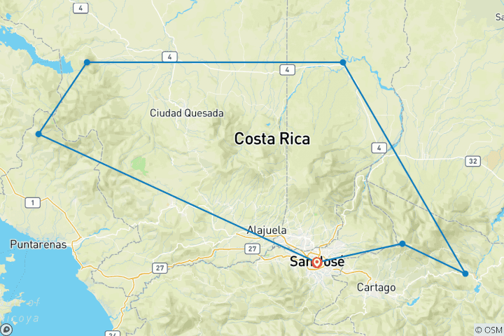 Map of Multisport Through Volcanoes & Rivers