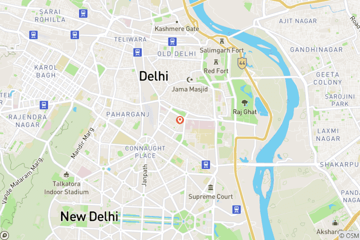 Karte von Alt- und Neu-Delhi Private geführte Ganz- oder HalbTages