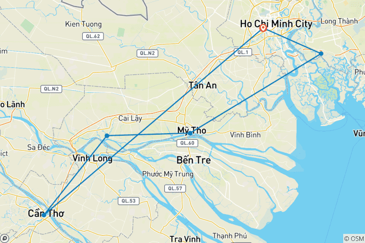 Map of Discover Ho Chi Minh City 5 Days 4 Nights