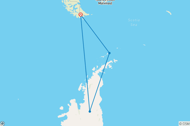 Karte von Das Beste aus der Antarktis: Wildlife Entdeckungsreise (Ozean Endeavour)