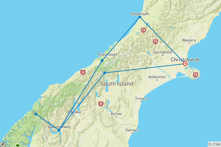 Map of 5 Day Alpine Explorer