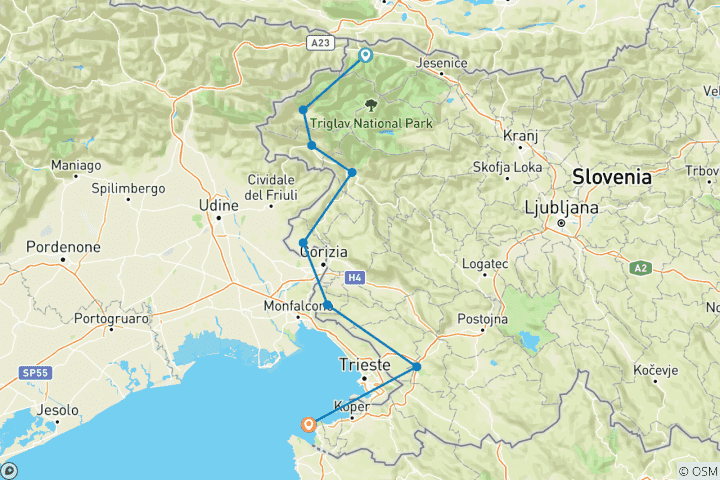 Carte du circuit Bike From Alps To Adriatic - Trans Slovenia Mountain Biking