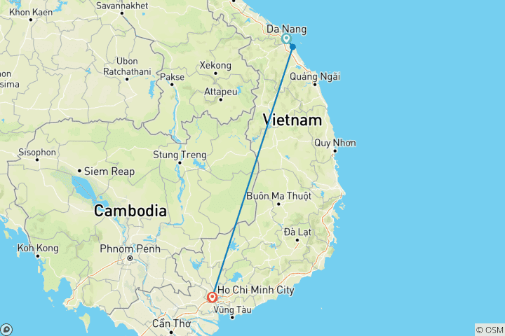 Karte von Vietnam: Da Nang, Hoi An und Ho Chi Minh Stadt 10 Tage