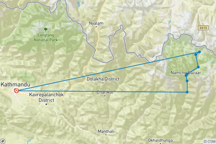 Map of Everest Base Camp Luxury Heli Trek