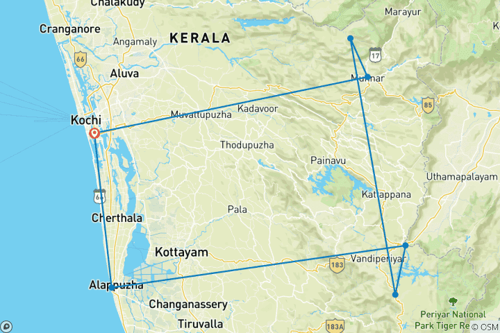 Karte von Entspannendes Kerala