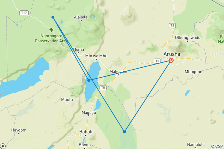 Map of 3 Days The Pride Land's Safari