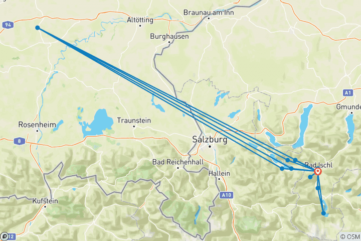 Map of Self-Guided Walking in Austria's Lake District