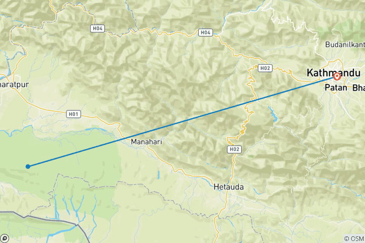 Map of Chitwan Jungle Safari - 3 Days