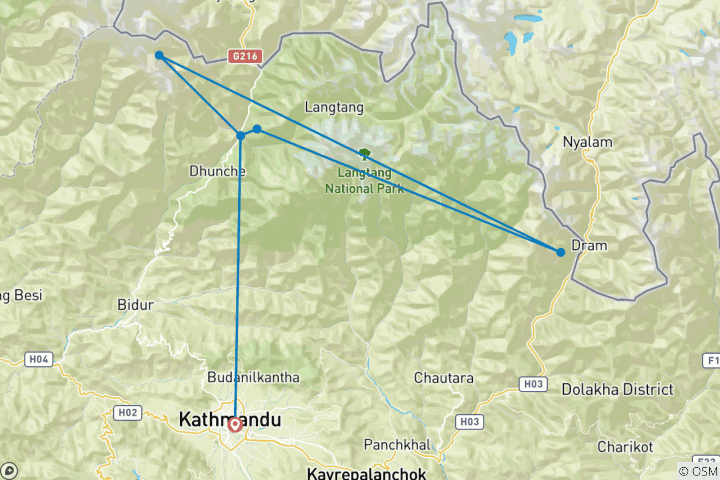 Map of Tamang Heritage Trail Trekking