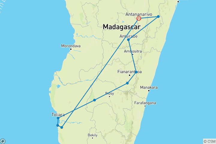 Map of Biodiversity Exploration on the Eight Continent ( Group trip) - Madagascar