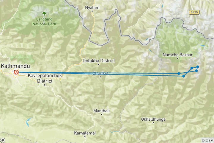 Map of Mera Peak climbing