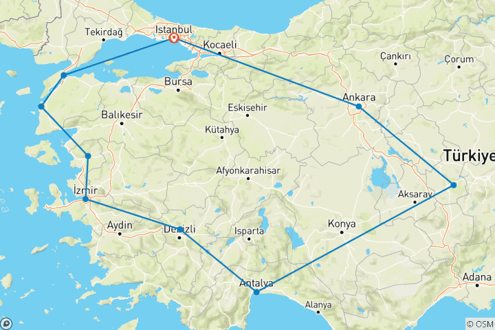 Carte du circuit Magnifique Turquie