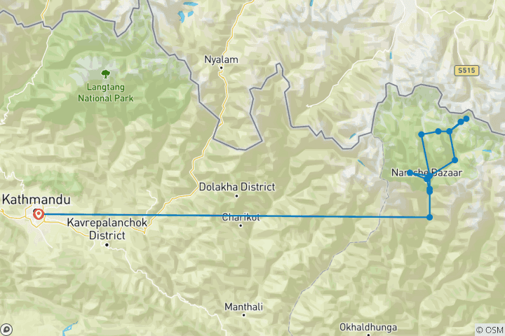 Map of Everest 3 High Pass Trekking