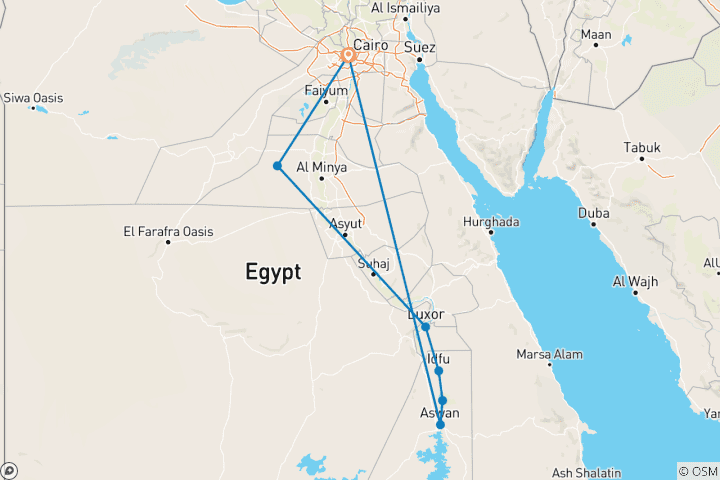 Karte von Ägypten Familienurlaub - 15 Tage 14 Nächte