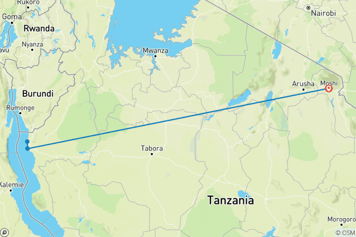 Map of Gombe in Tanzania - 4 Days