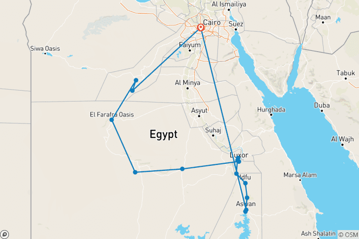 Karte von Pyramiden, Oasis, Luxor & Assuan Kreuzfahrt