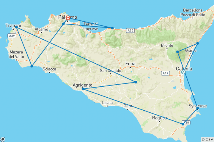 Kaart van Het beste van Sicilië – een rondreis voor maximaal 7 personen – 2024