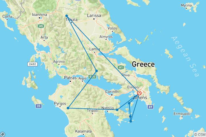 Carte du circuit Absolument grec