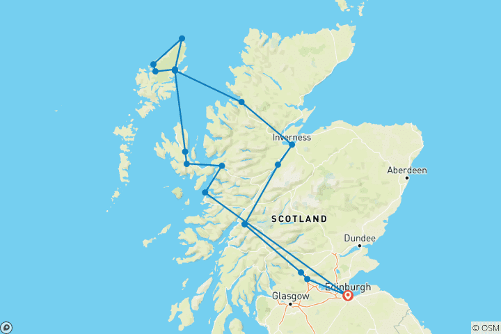 Carte du circuit Isle of Skye et Hébrides extérieures